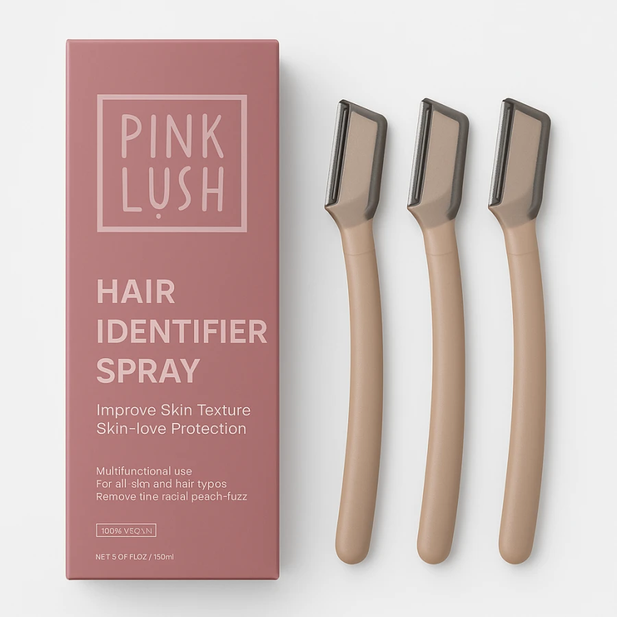 PINK LUSH Hair Identifier Spray with Peach-Fuzz Razors